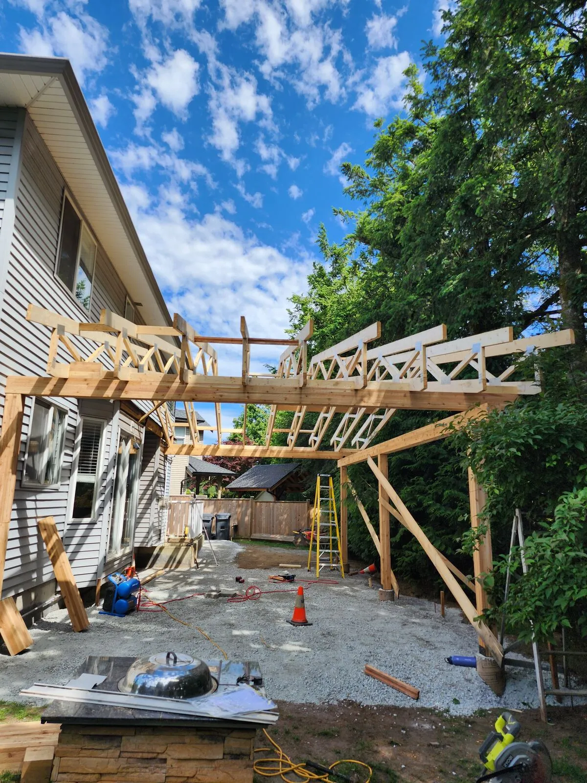Engineered trusses and roof deck