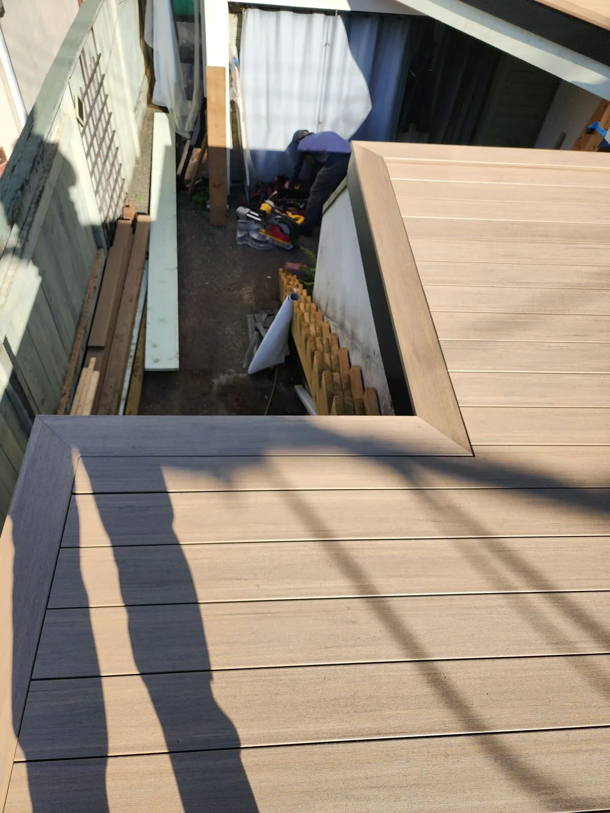 Composite deck with a picture-frame border
