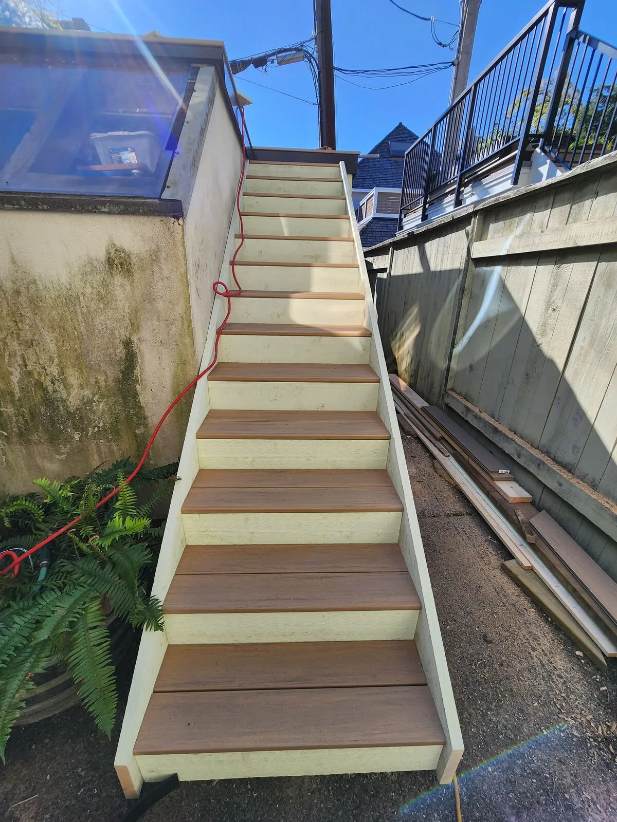 Matching composite stair down to grade