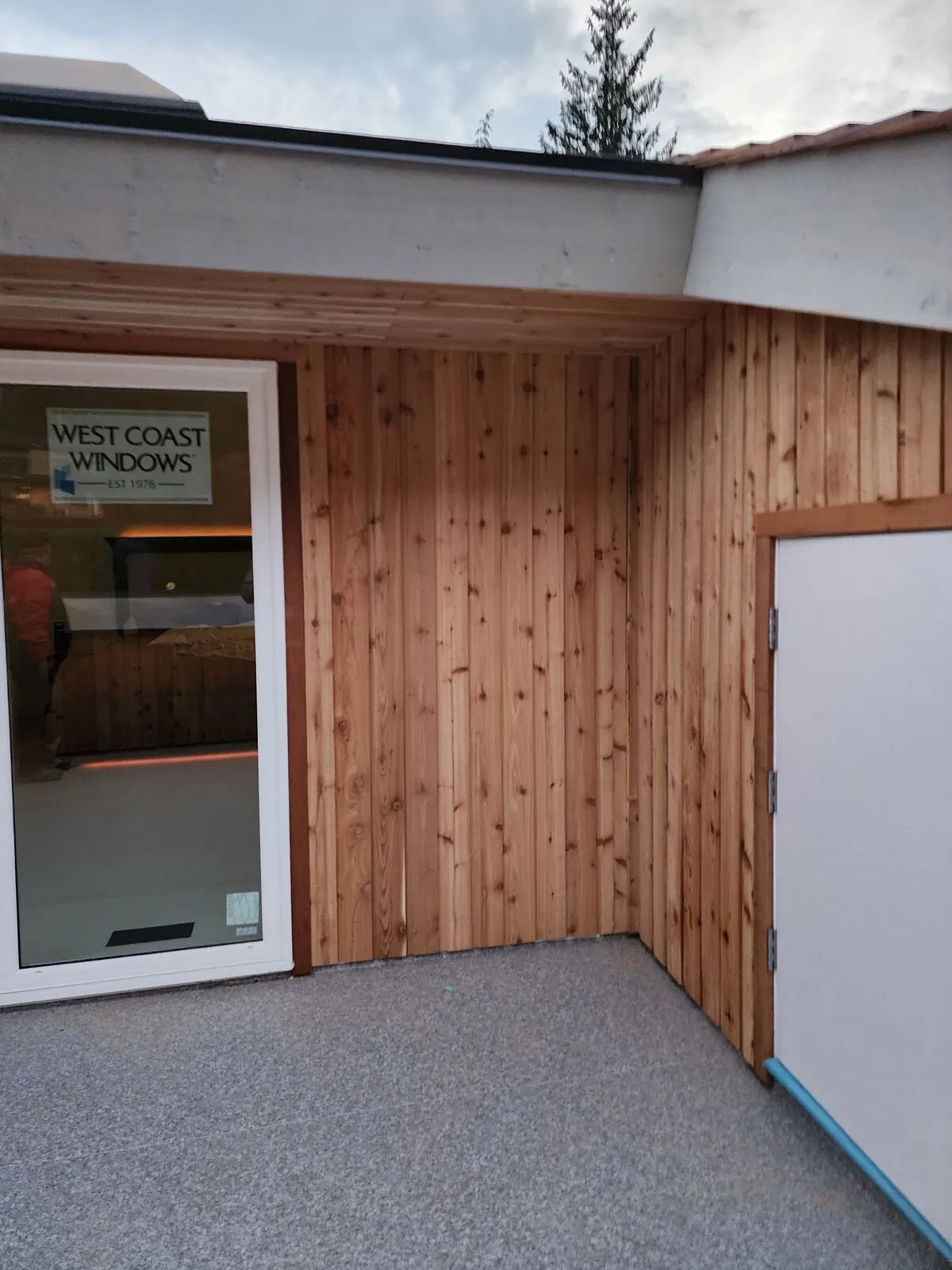 Vinyl deck membrane floor and new sliding doors