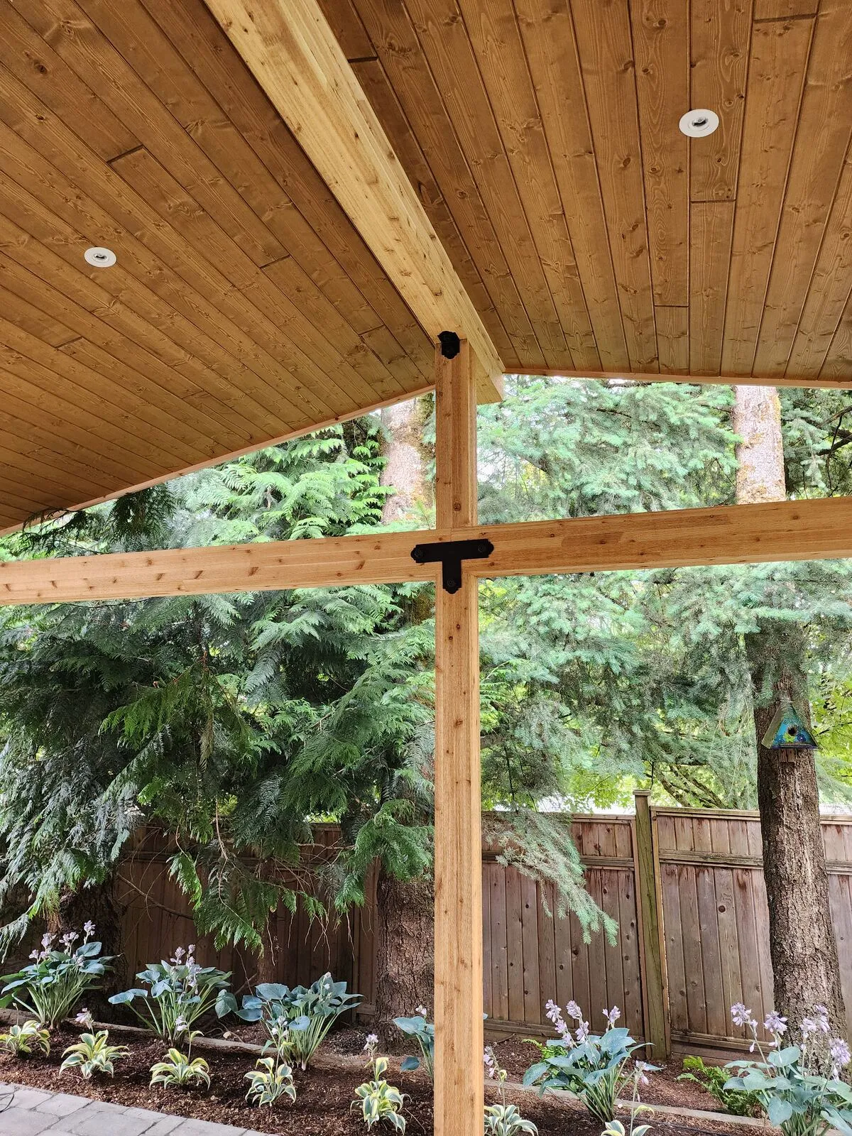 Heavy 6×6 cedar post-and-beam frame