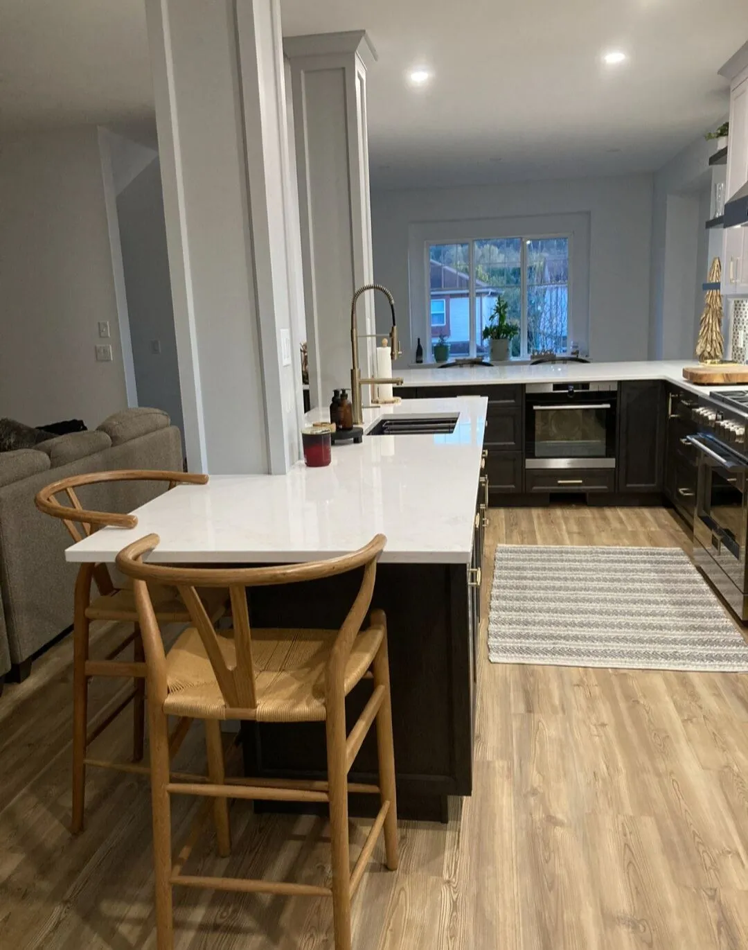 Open-Concept Kitchen & Fireplace — Abbotsford