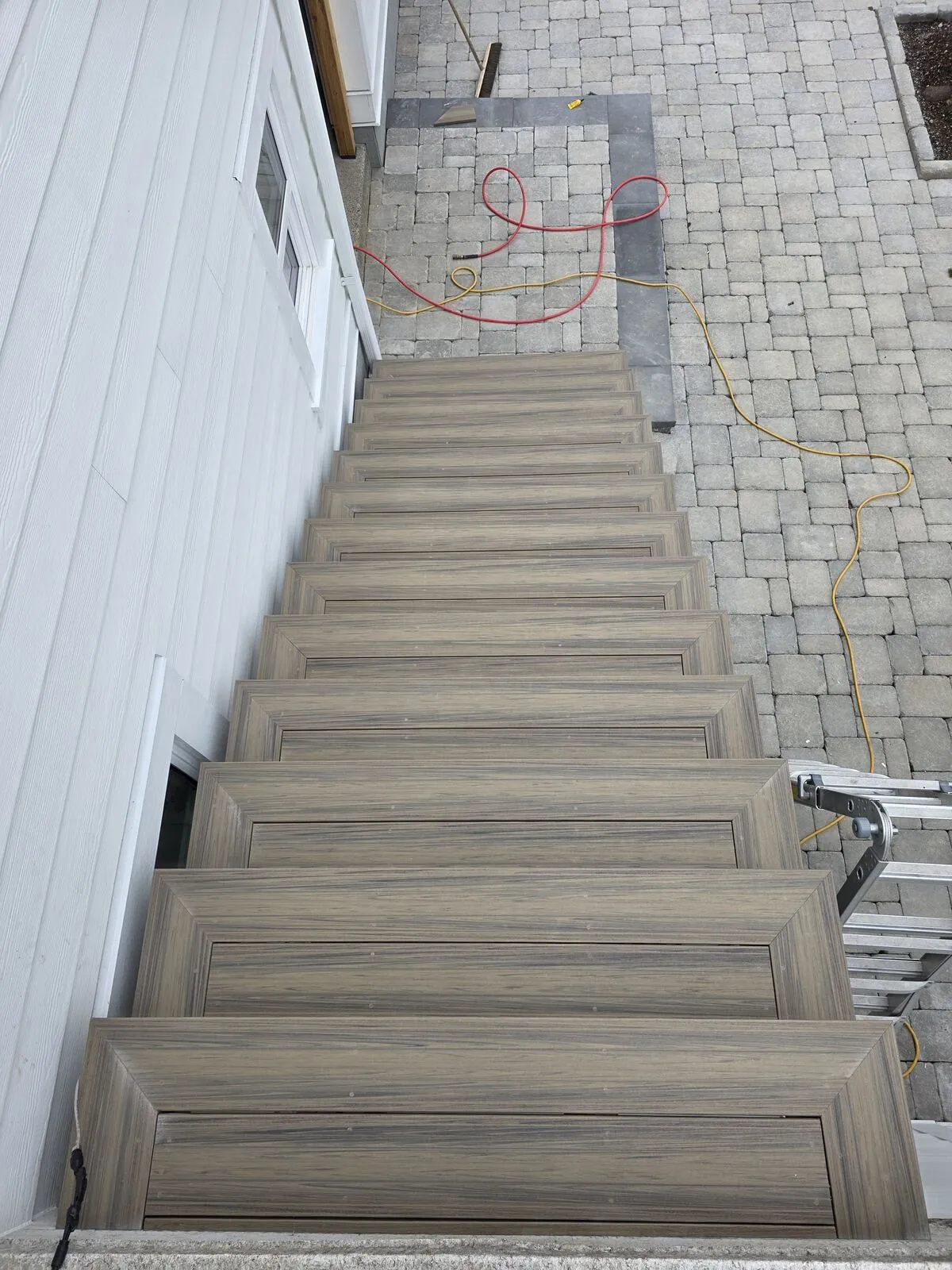 AZEK trim, picture-frame treads, finished stair