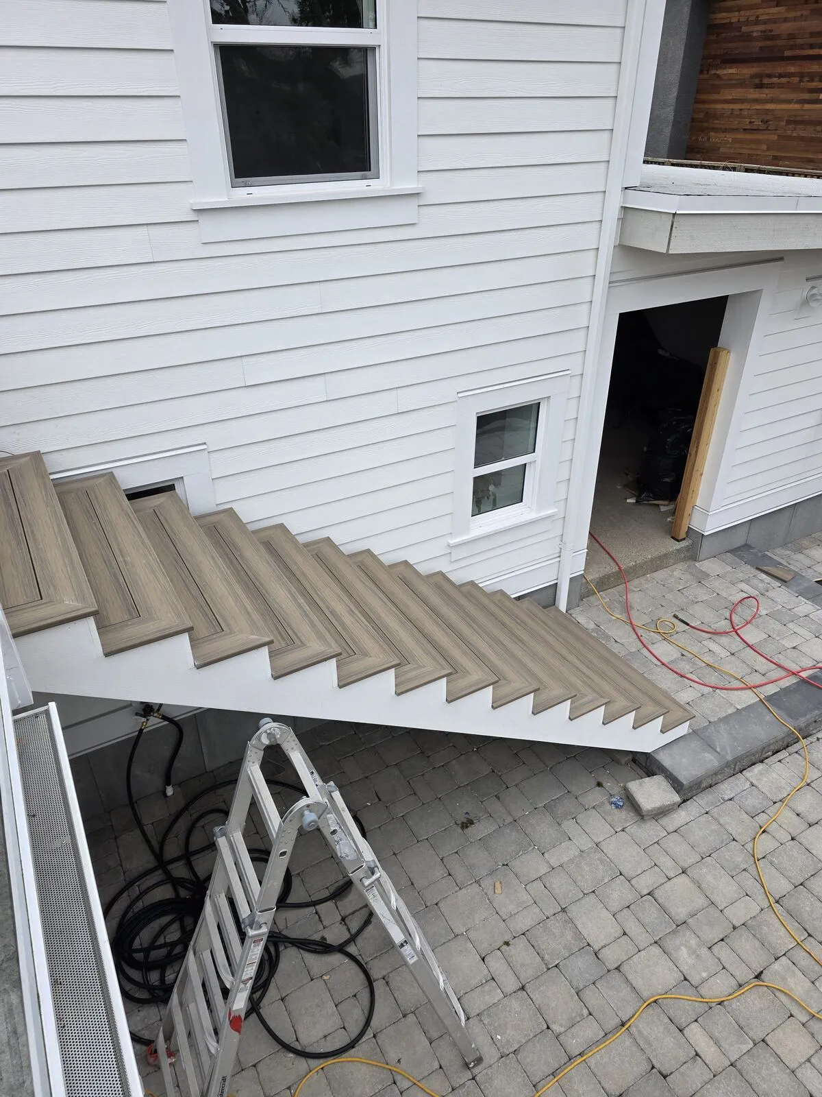 AZEK trim, picture-frame treads, finished stair