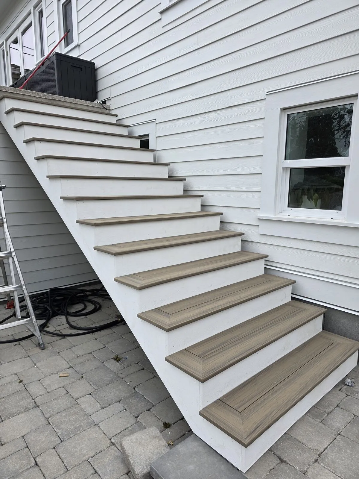 AZEK trim, picture-frame treads, finished stair
