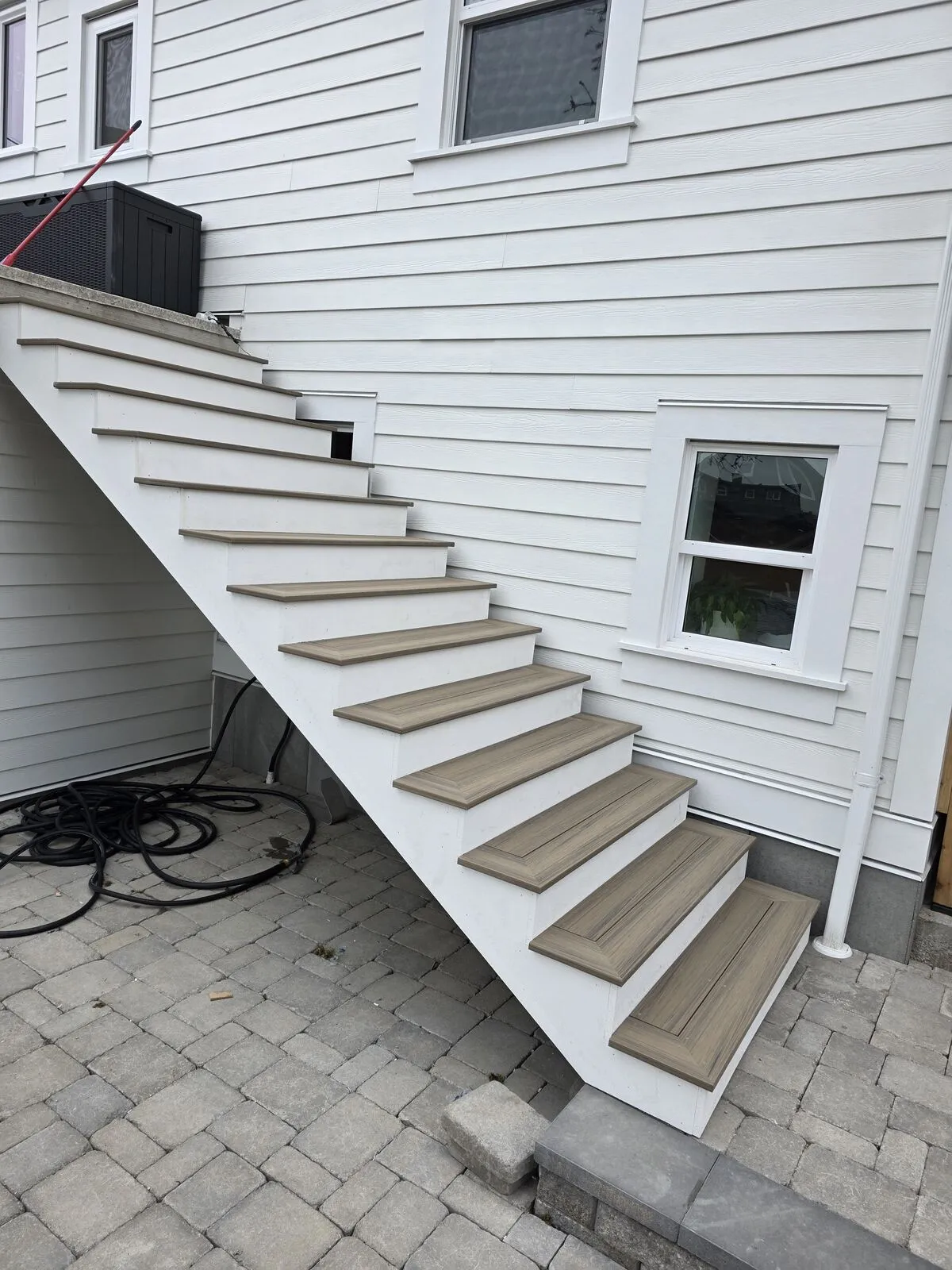 AZEK trim, picture-frame treads, finished stair